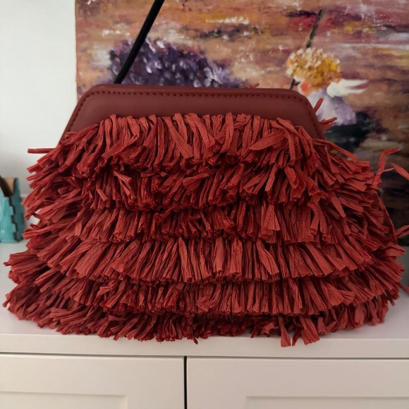 Mango Red Textured Clutch – Statement Piece - Picture 2 of 7